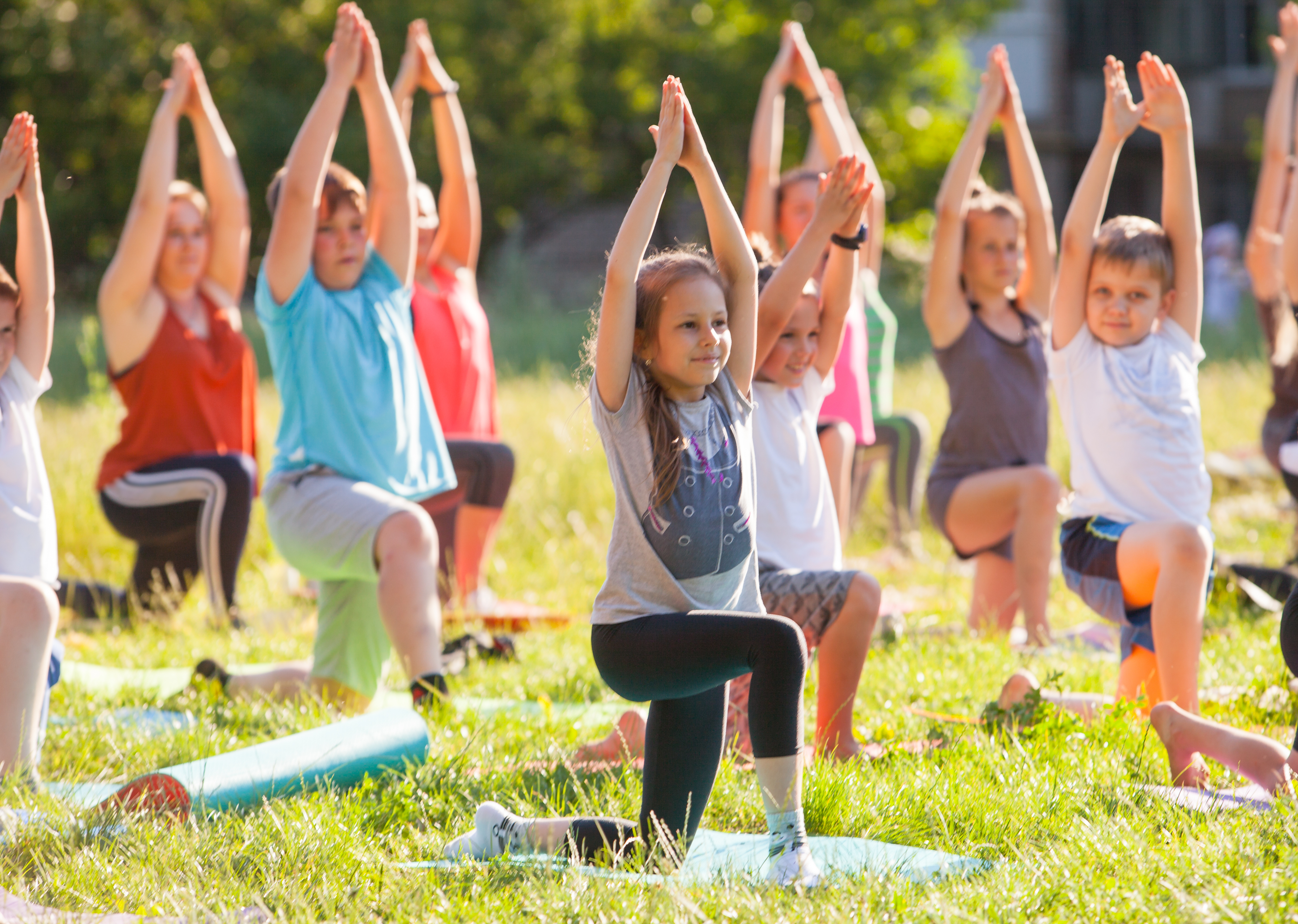 Kids doing yoga