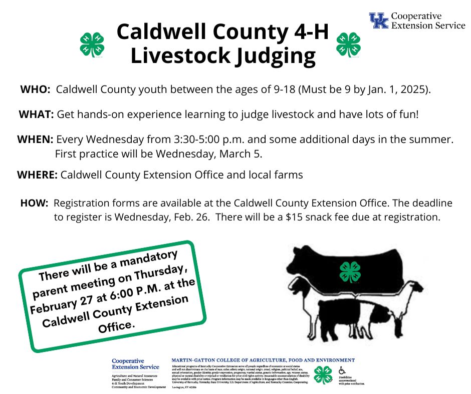 4-H Livestock Judging Flyer