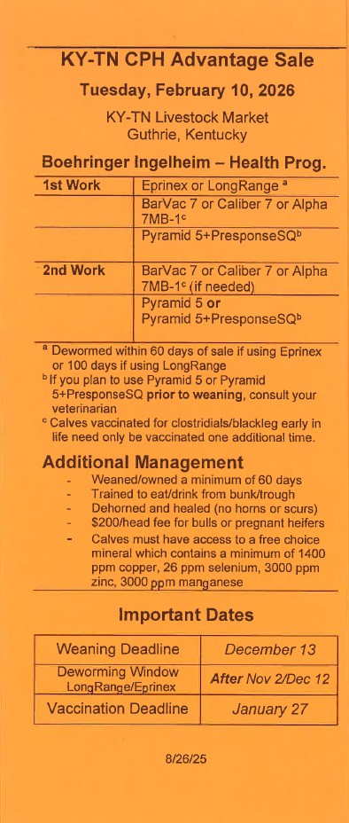 CPH Sale February 10, 2026 Info