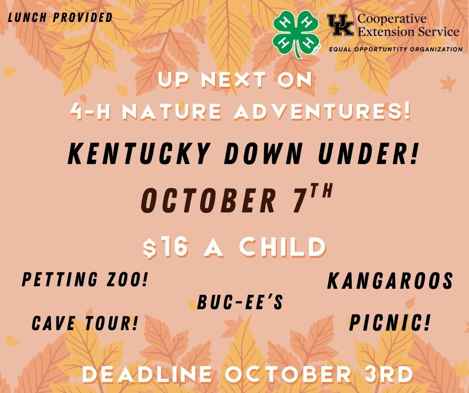 4-H Kentucky Down Under Trip on October 7