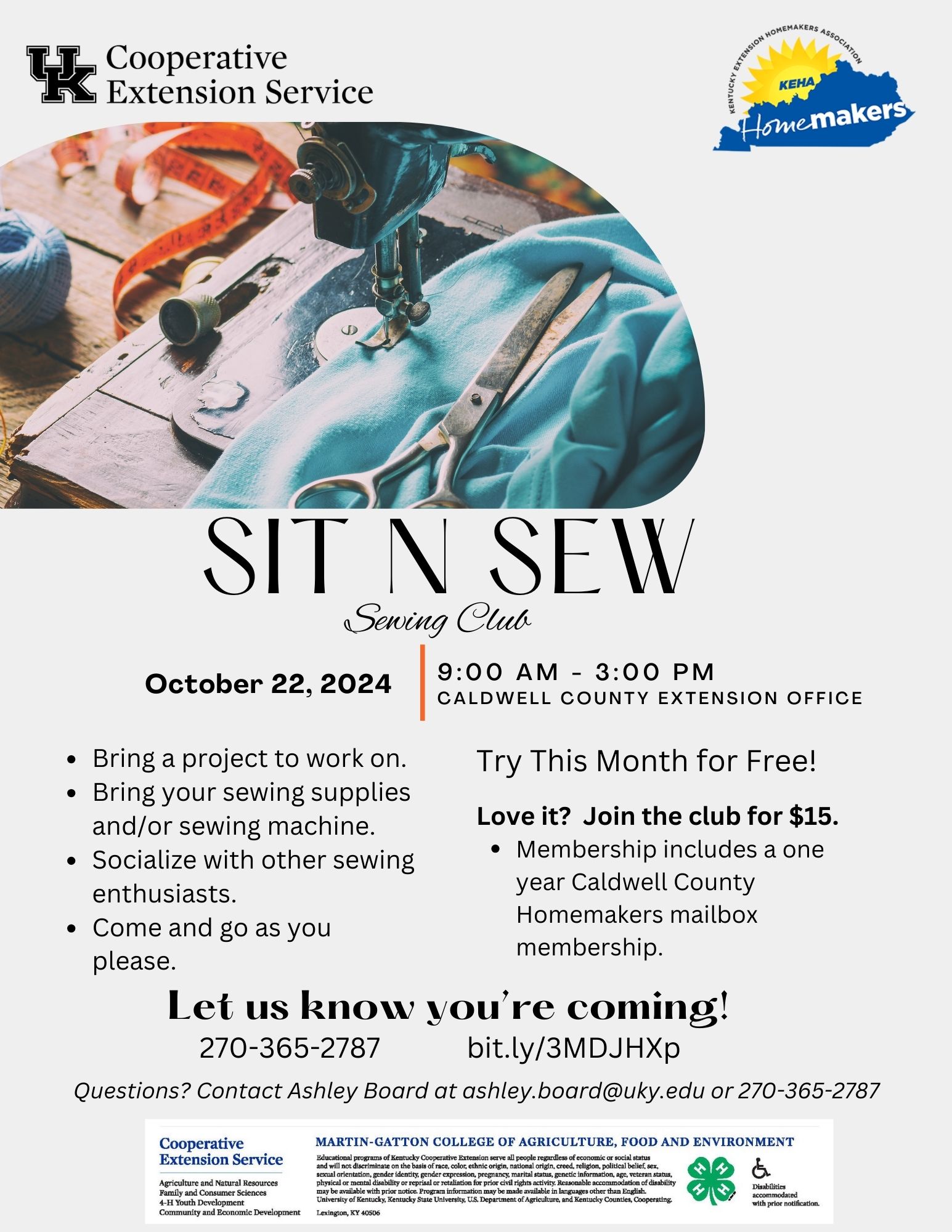 Sewing Club Flyer