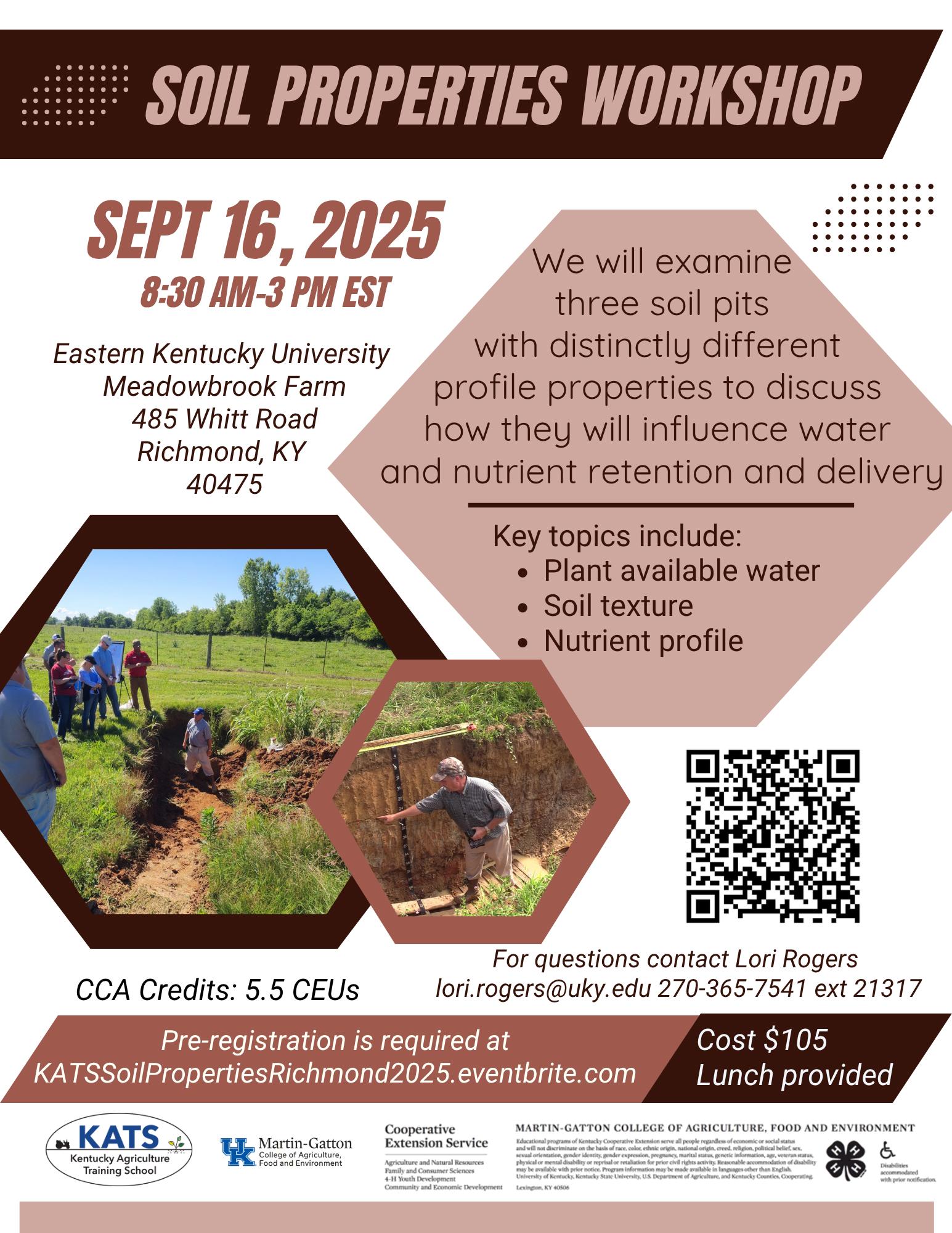 Soil Properties Workshop Flyer