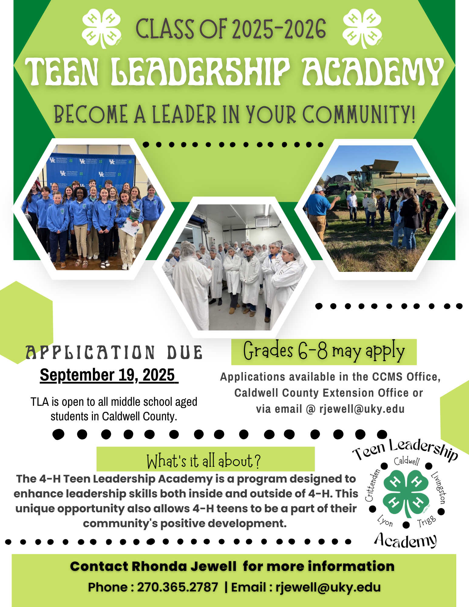 Teen Leadership Academy Flyer