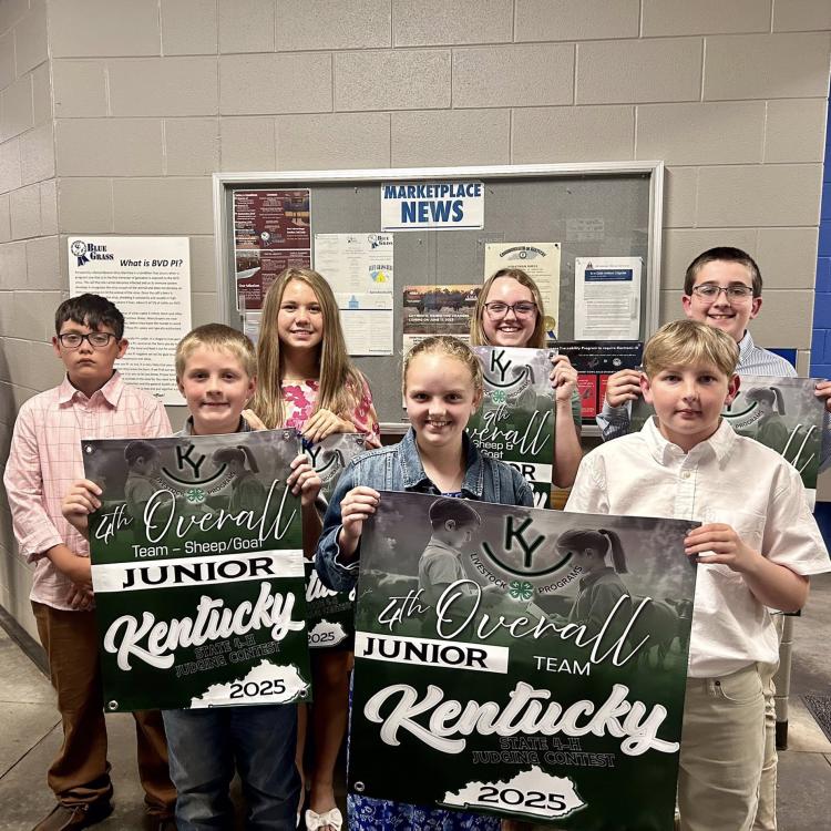   The 4-H Junior Livestock Team placed 4th overall at the state competition. 