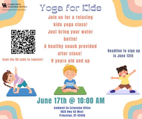 Yoga for Kids on June 17 Flyer